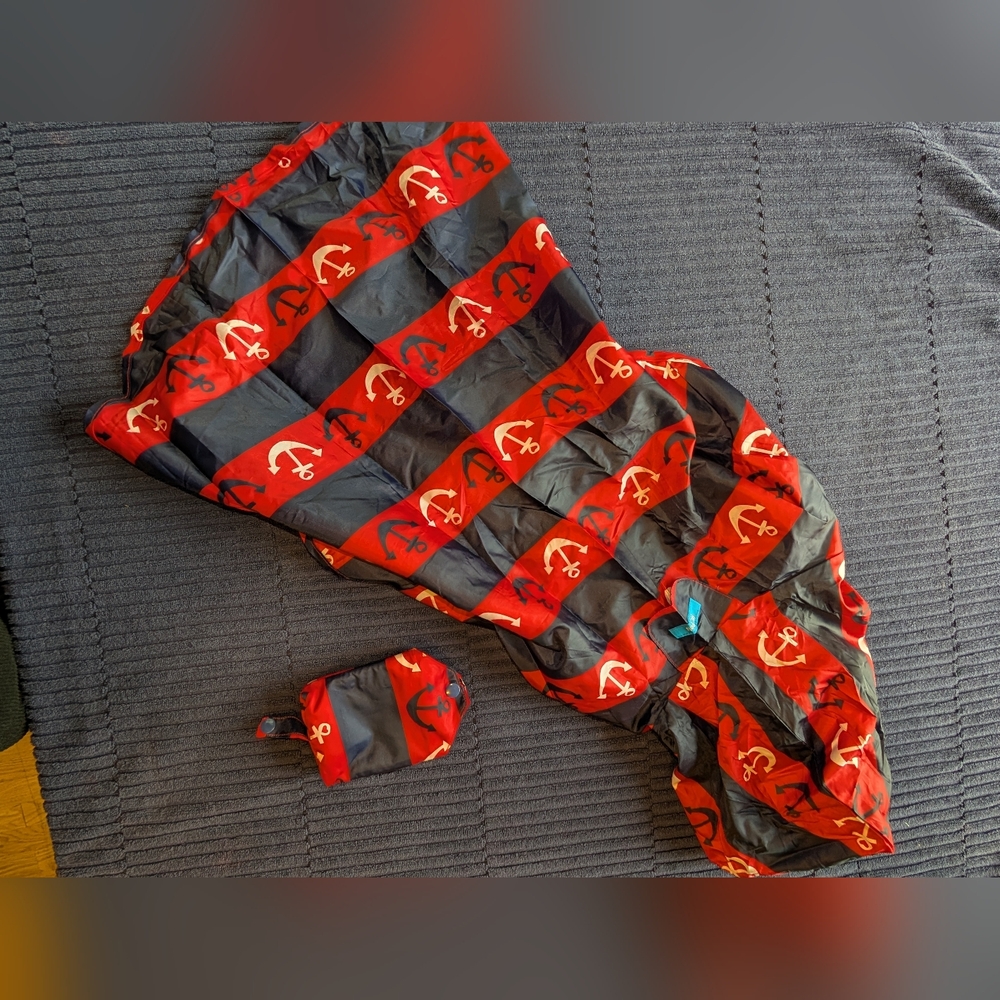 Red and Black Anchor Patterned Sleeping Bag